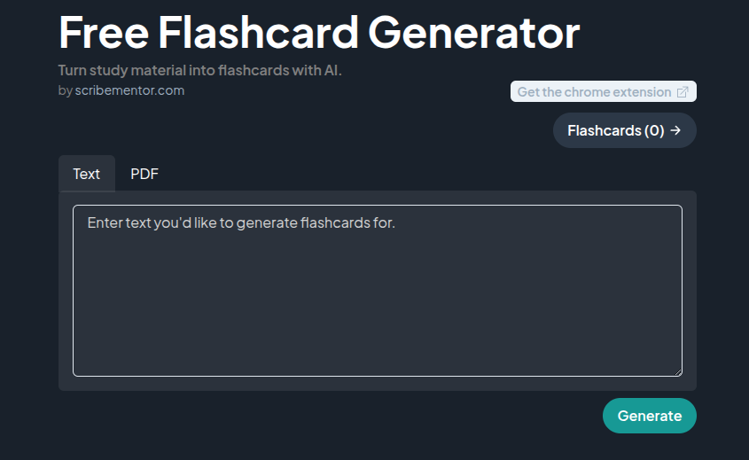 Free Flashcard Generator Screenshot